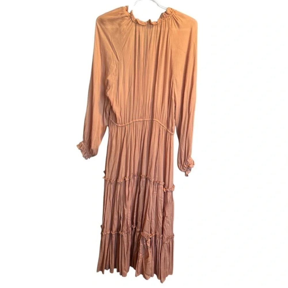 NWT Dress Forum Long Sleeve Ruffle Tier Tie Maxi Dress